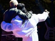 Eminem and Rihanna perform The Monster on stage during the 2014 MTV Movie Awards in Los Angeles