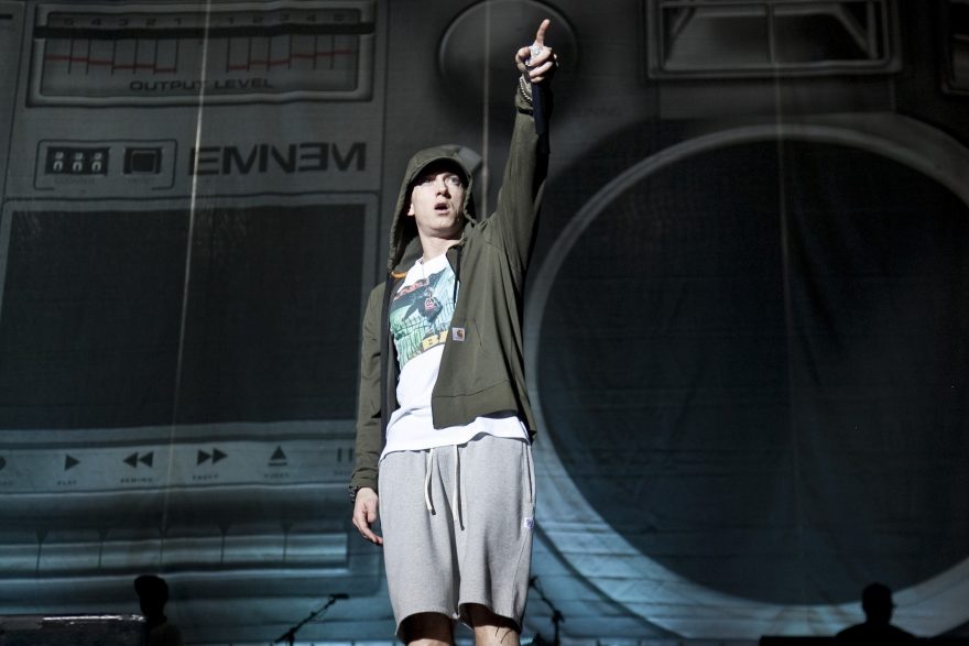 Eminem performs during Day 1 of Lollapalooza 2014 at Grant Park in Chicago, Illinois on August 1, 2014