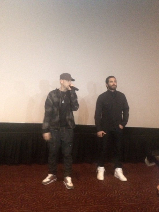 Eminem and Jake Gyllenhaal surprise at Southpaw screening in Livonia