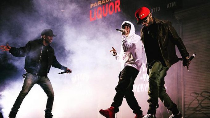 2015.11.06 - Eminem Big Sean Royce at Joe Louis Areba 7