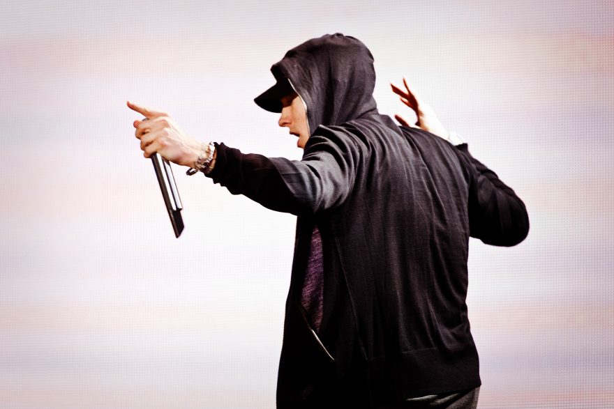 13 Sep 2010 --- USA - Music - Grammy Award winning American rapper Eminem performs in support of his album 'Recovery' on the 'Home and Home' tour at Yankee Stadium in New York. --- Image by © Chad Batka/Corbis