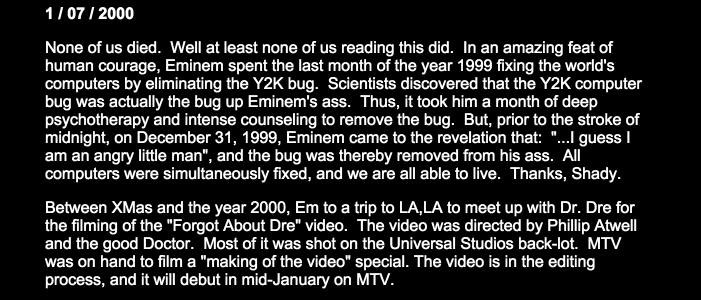 What Eminem’s Website Looked Like In The Year 1999