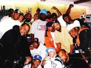 Kuniva: “The time when Eminem and Runyon Ave came to a surprise party at my crib in 2003 Mika Carlisle. threw for me. I was in the middle of recording my verse for “Get My Gun” for our 2nd album. Had to leave the lab for some made up reason she had and somehow they made it there before me and managed to jump out and yell “SURPRISE”. Peep Ironsidehex (Hexmurda) with the trigger finger pointed at my head lol! Good times”.