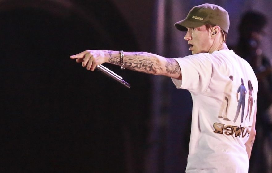 SAO PAULO, BRAZIL - MARCH 12: Eminem performs during 2016 Lollapalooza Brazil Day 1 at the Interlagos circuit on March 12, 2016 in Sao Paulo, Brazil. (Photo by Brazil Photo Press/LatinContent/Getty Images)