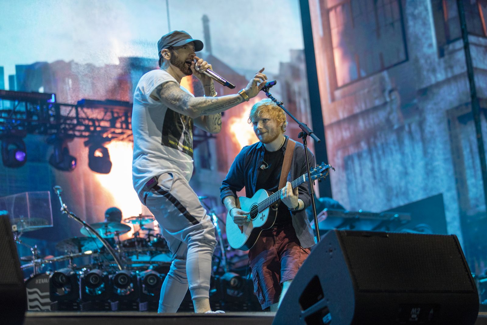 Eminem crashes Ed Sheeran concert with epic Detroit performance