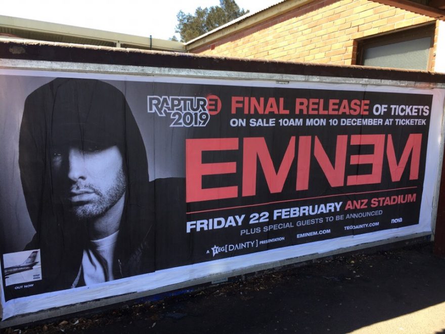 Eminem had announced the final release of tickets to his concert in Sydney on 22nd of February