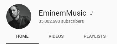 Eminem’s YouTube channel have reached 35 millions subscribers