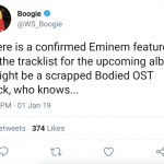 Did Boogie confirm the collaboration with Eminem on his debut Shady Records’ album?
