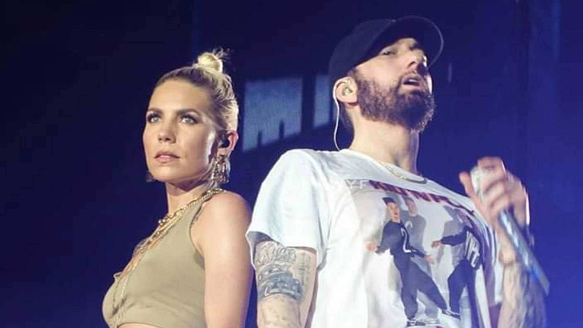 Eminem y Skylar Grey en Abu Dhabi, 25.10.2019 📸 @paulawyf