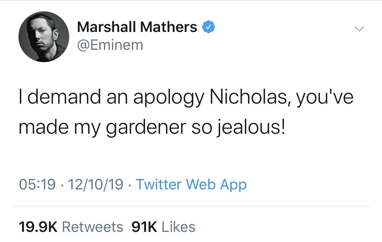 he could tweet something like this tonight : r/Eminem