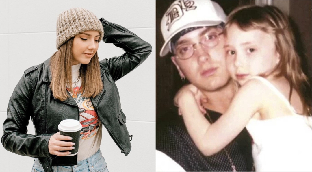 Eminem's daughter Hailie Jade Mathers steals her dad's Detroit Pistons  jacket to go to the game