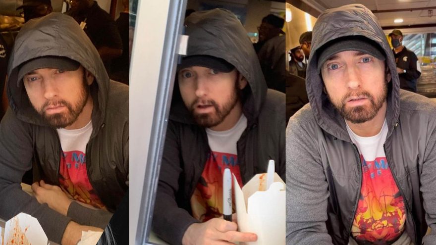 Eminem Treats His Fans With Spaghetti In His New Mom's Spaghetti Diner