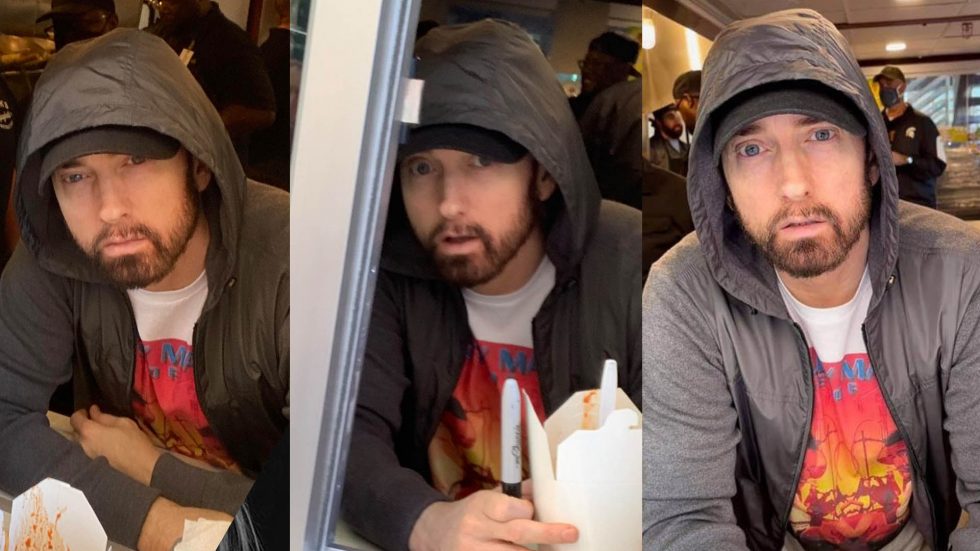 Eminem Treats His Fans With Spaghetti In His New Mom's Spaghetti Diner