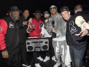 CLEVELAND, OHIO – OCTOBER 30: (L-R) DJ Cut Creator, Dr. Dre, E-Love, Eminem, LL Cool J and DJ Z-Trip pose backstage during the 36th Annual Rock & Roll Hall Of Fame Induction Ceremony at Rocket Mortgage Fieldhouse on October 30, 2021 in Cleveland, Ohio. (Photo by Kevin Mazur/Getty Images for The Rock and Roll Hall of Fame )