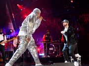 CLEVELAND, OHIO – OCTOBER 30: LL Cool J and Eminem performs onstage during the 36th Annual Rock & Roll Hall Of Fame Induction Ceremony at Rocket Mortgage Fieldhouse on October 30, 2021 in Cleveland, Ohio. (Photo by Kevin Mazur/Getty Images for The Rock and Roll Hall of Fame )