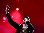 CLEVELAND, OHIO – OCTOBER 30: Eminem performs onstage during the 36th Annual Rock & Roll Hall Of Fame Induction Ceremony at Rocket Mortgage Fieldhouse on October 30, 2021 in Cleveland, Ohio. (Photo by Dimitrios Kambouris/Getty Images for The Rock and Roll Hall of Fame )