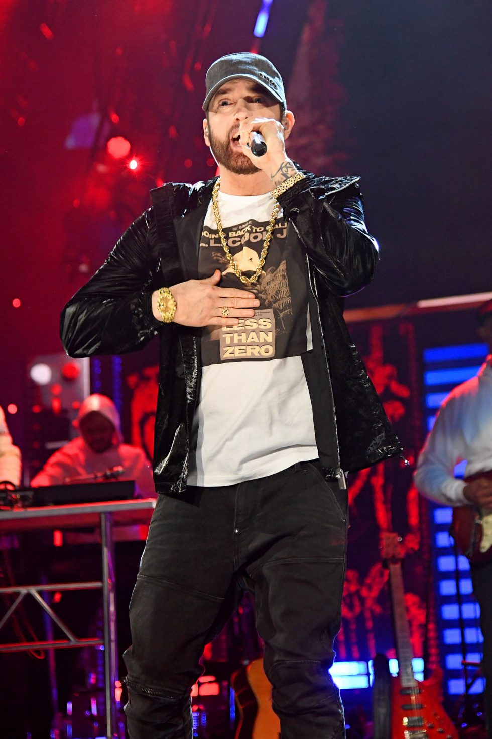 CLEVELAND, OHIO - OCTOBER 30: Eminem performs onstage during the 36th Annual Rock & Roll Hall Of Fame Induction Ceremony at Rocket Mortgage Fieldhouse on October 30, 2021 in Cleveland, Ohio. (Photo by Kevin Mazur/Getty Images for The Rock and Roll Hall of Fame )