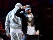 eminem-hCLEVELAND, OHIO – OCTOBER 30: Eminem performs onstage during the 36th Annual Rock & Roll Hall Of Fame Induction Ceremony at Rocket Mortgage Fieldhouse on October 30, 2021 in Cleveland, Ohio. (Photo by Dimitrios Kambouris/Getty Images for The Rock and Roll Hall of Fame )allof-fame-43