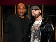 CLEVELAND, OHIO – OCTOBER 30: Dr. Dre and Eminem pose backstage during the 36th Annual Rock & Roll Hall Of Fame Induction Ceremony at Rocket Mortgage Fieldhouse on October 30, 2021 in Cleveland, Ohio. (Photo by Kevin Mazur/Getty Images for The Rock and Roll Hall of Fame )