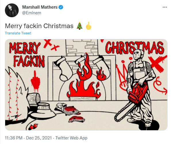 Eminem Wishes his Fans a Merry Christmas