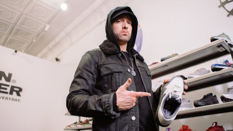 Eminem Shows Off His New Nike x LV Limited Edition Sneakers and Pays Tribute to Virgil Abloh