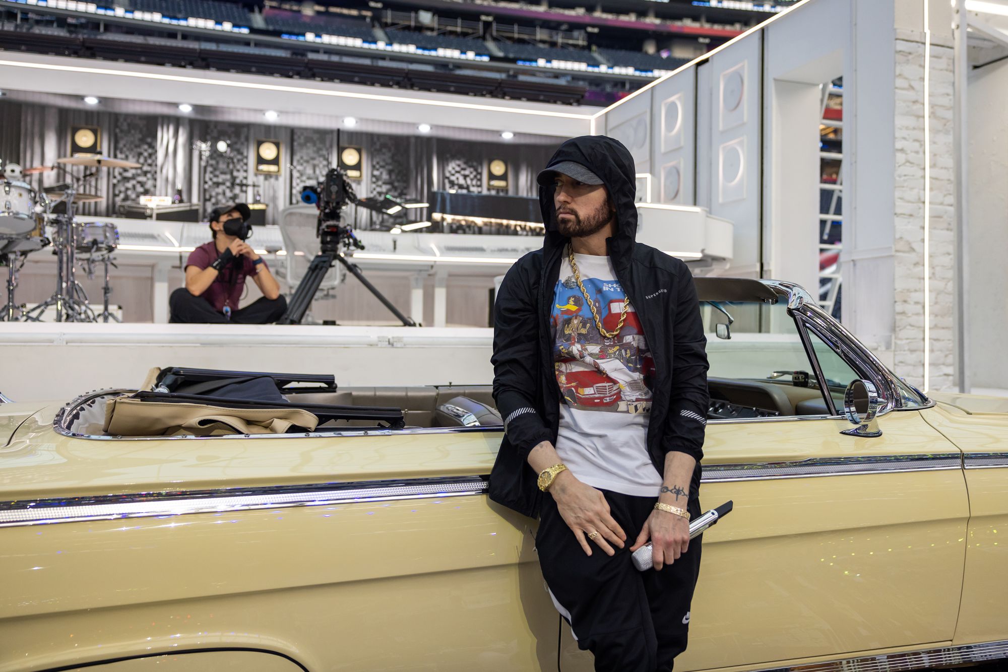 Eminem, Super Bowl 2022. Photo by Jeremy Deputat 