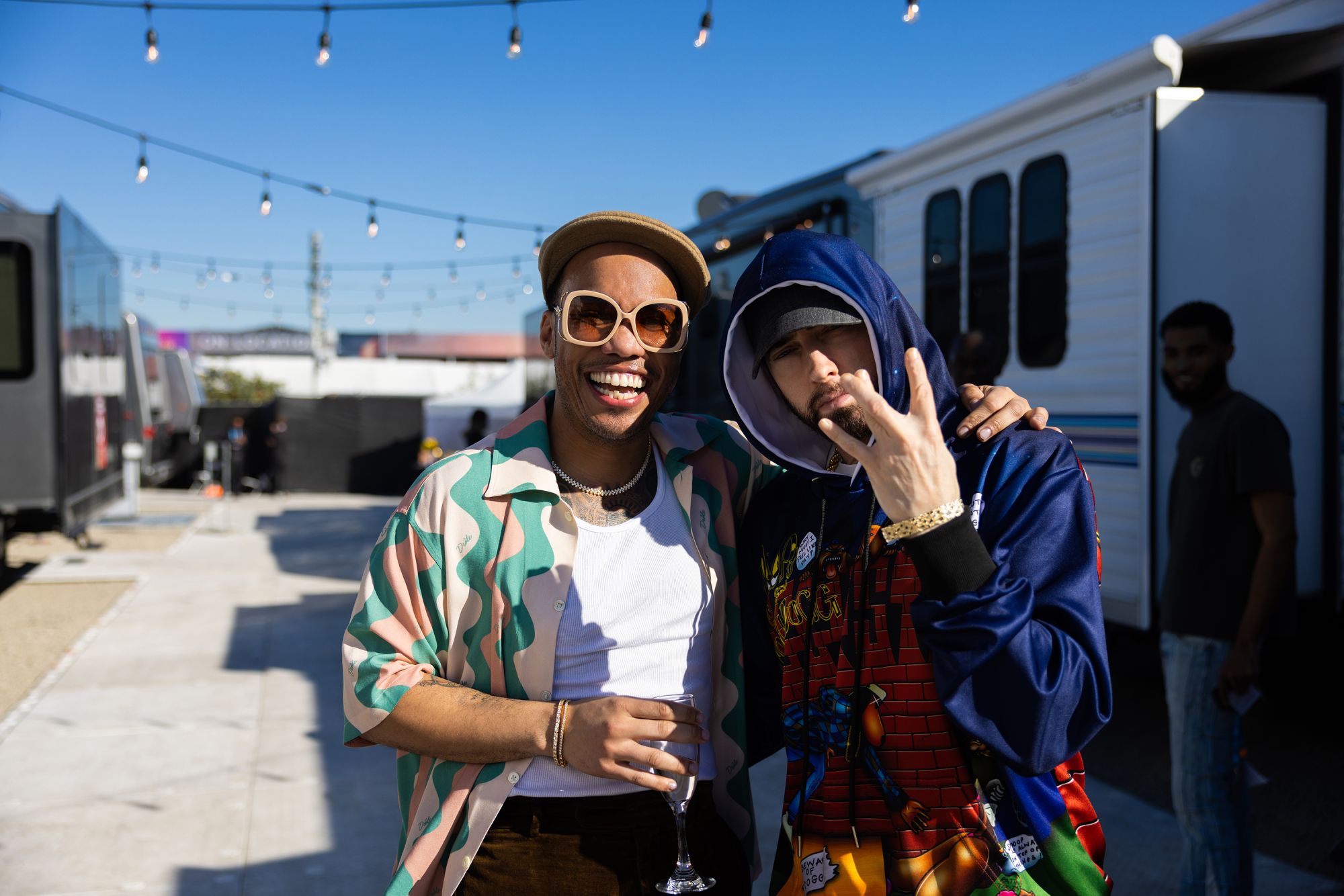 Anderson .Paak and Eminem, Super Bowl 2022. Photo by Jeremy Deputat 