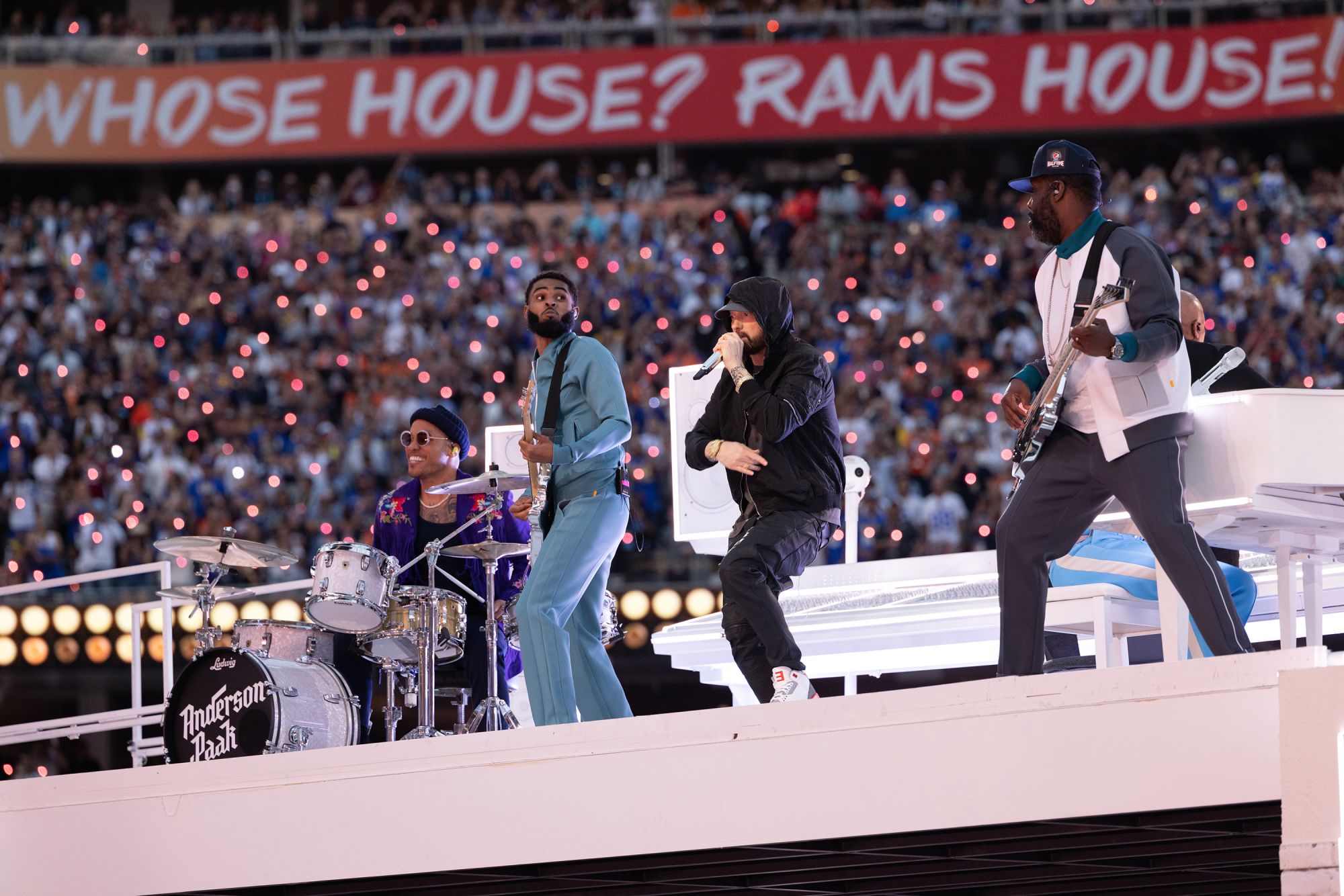 Eminem, Super Bowl 2022. Photo by Jeremy Deputat 