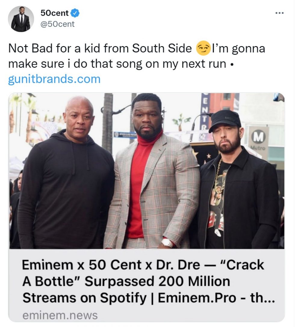 50 Cent Promises to “Crack a Bottle” in His Next Show  Eminem.Pro - the  biggest and most trusted source of Eminem