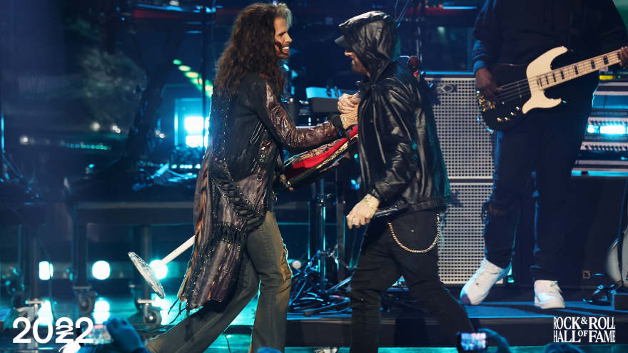 Eminem and Steven Tyler Rock and Roll Hall of Fame 2022