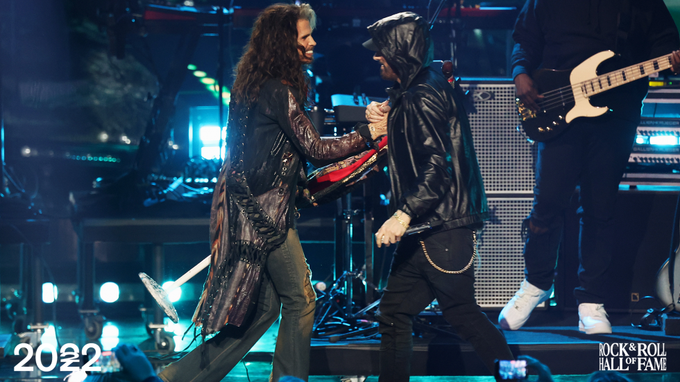 Eminem and Steven Tyler Rock and Roll Hall of Fame 2022