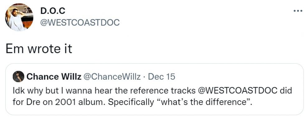The D.O.C confirms that Em wrote The Watcher : r/Eminem