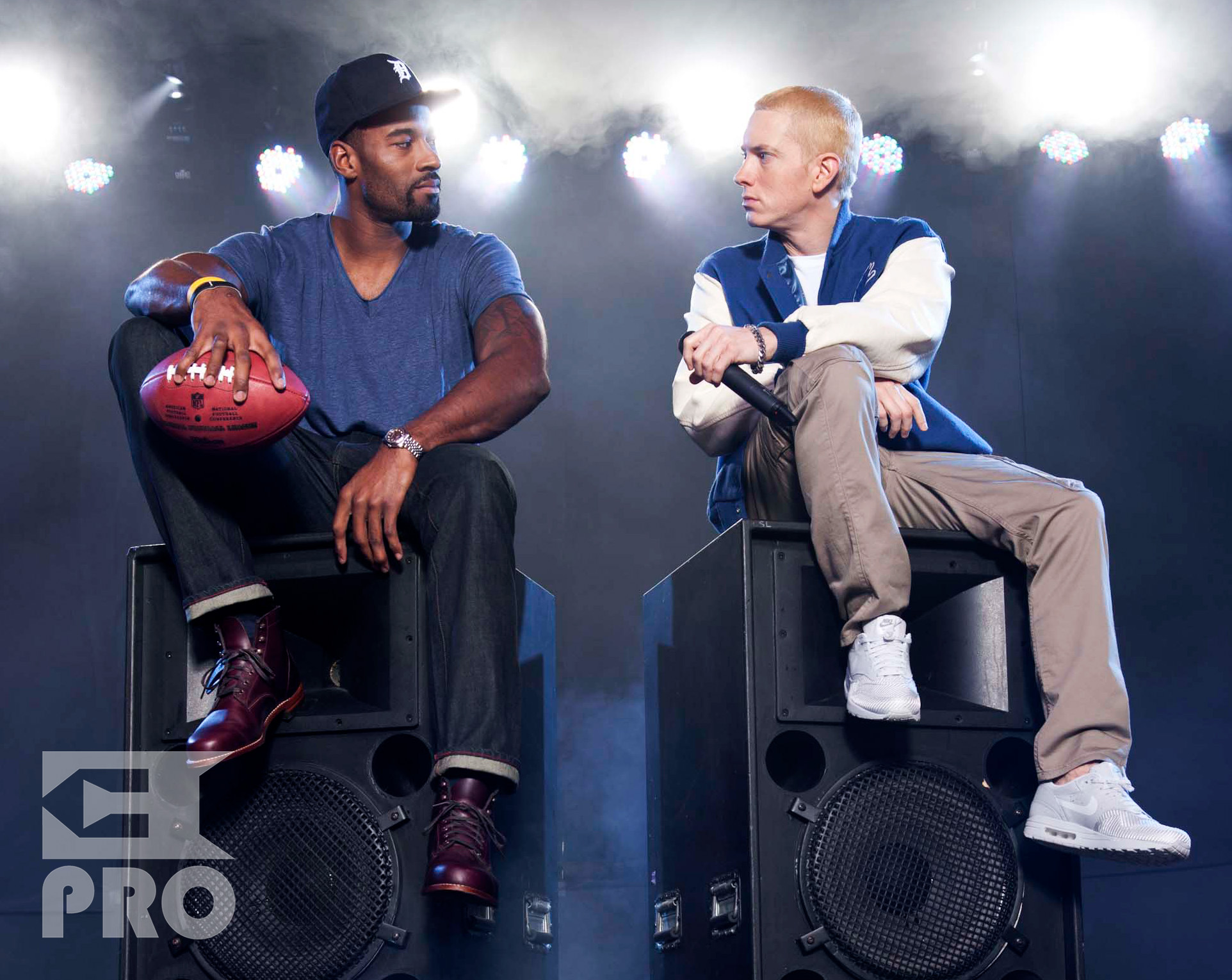 Calvin Johnson and Eminem Photo From ESPN 2014 Special Issue