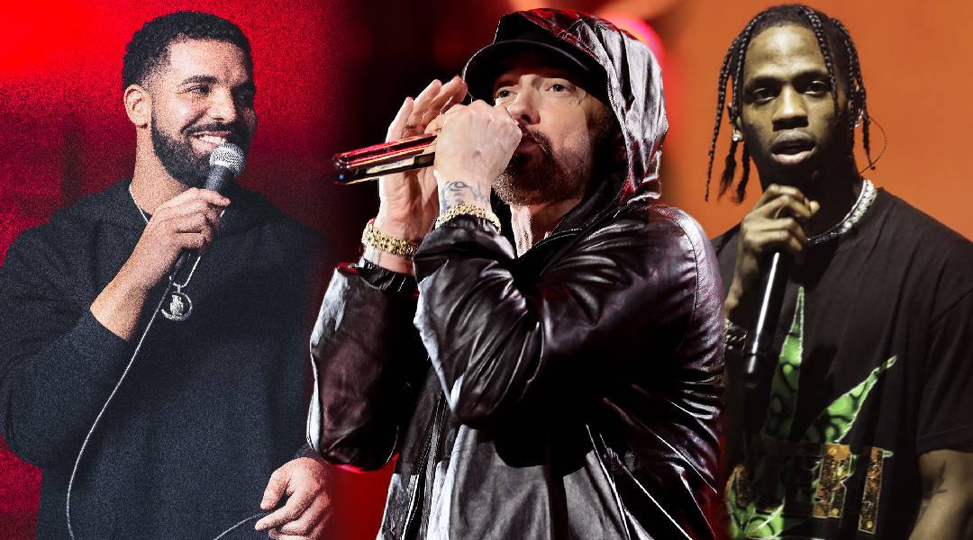 Drake, Travis Scott, and Eminem Make Top 3 Most Streamed Rappers