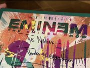 Nahar got a picture and an autograph by Eminem. Limited edition version of The Eminem Show vinyl with cover by Damien Hirst (1/100), custom packaging was designed by GUCCI