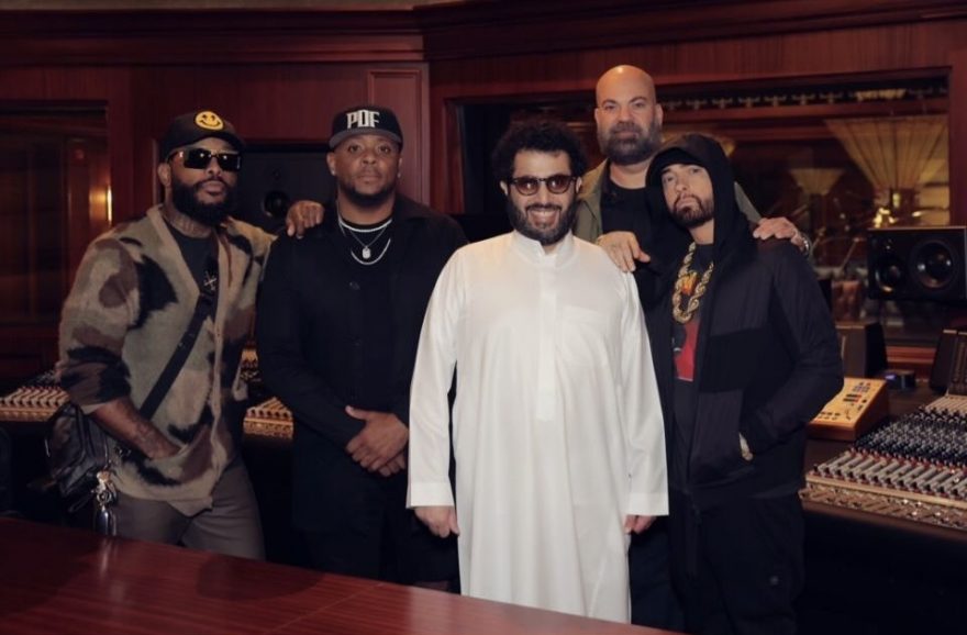 Royce 5'9, Mr. Porter, Turki Al-Sheikh, Paul Rosenberg and #Eminem in Saudi Arabia