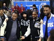 Bizarre, Barry Sanders, Eminem, Big Sean, Calvin Jonson. Lions vs. Rams game Detroit 01.14.2024