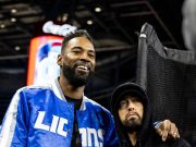 Eminem, Calvin Jonson. Lions vs. Rams game Detroit 01.14.2024