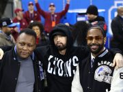 Barry Sanders, Eminem, Big Sean. Lions vs. Rams game Detroit 01.14.2024