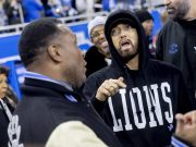 Barry Sanders, Eminem. Lions vs. Rams game Detroit 01.14.2024