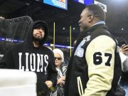 Barry Sanders, Eminem. Lions vs. Rams game Detroit 01.14.2024