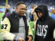 Barry Sanders, Eminem. Lions vs. Rams game Detroit 01.14.2024