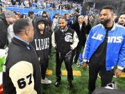 Paul Rosenberg, Bizarre, Barry Sanders, Eminem, Big Sean, Calvin Jonson. Lions vs. Rams game Detroit 01.14.2024