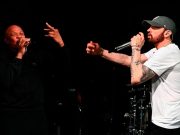 Eminem performs “Houdini” and “Forgot About Dre” with Dr. Dre at Gin & Juice Party in London.