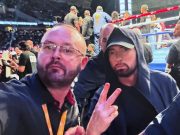 Eminem and lucky fan at the Crawford Vs. Madrimov fight in LA, 08.03.2024