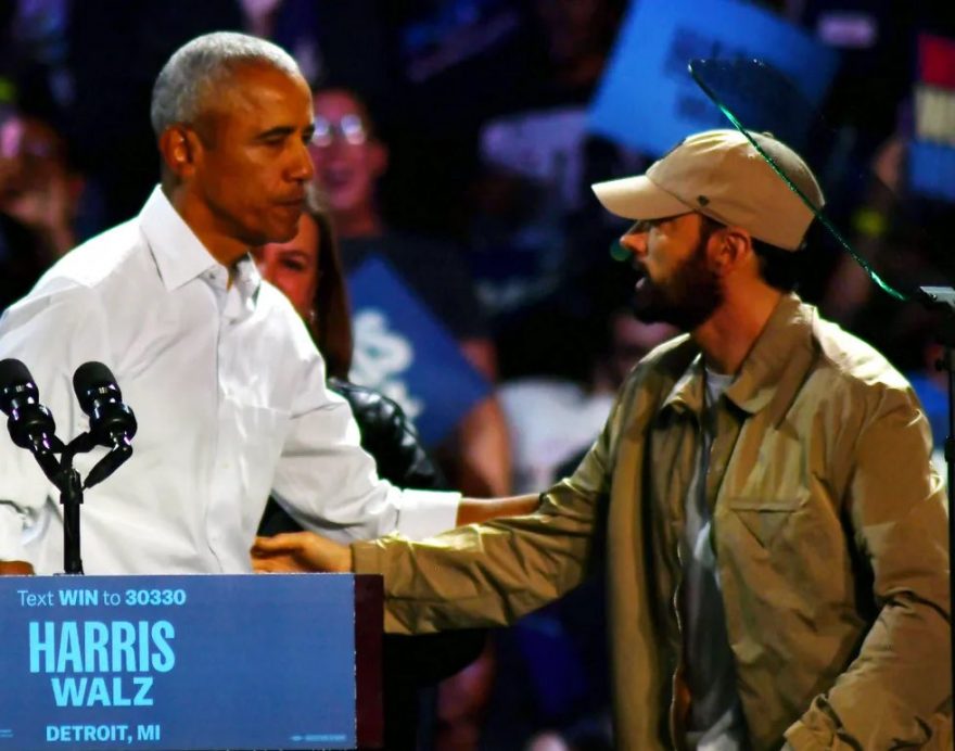 Barack Obama and Eminem, Detroit, 10.22.2024