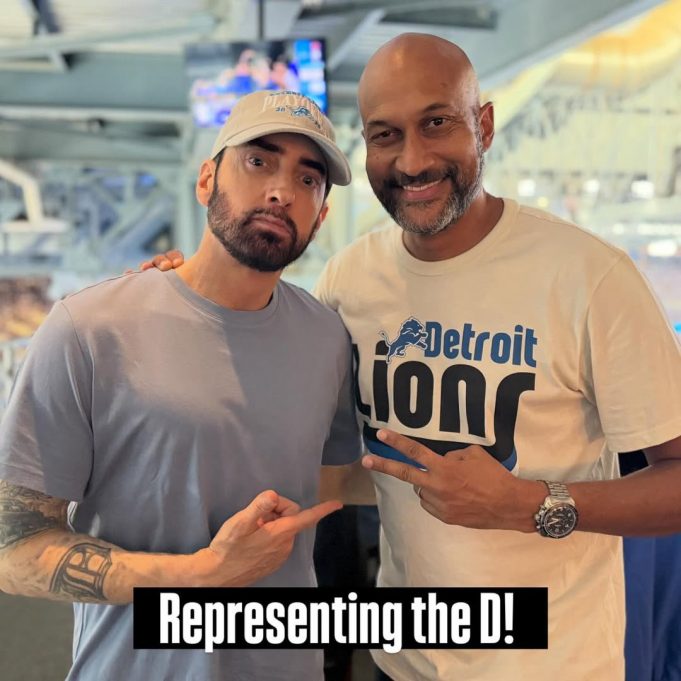 Eminem and Keegan-Michael Key at Ford Field, Detroit (Sept 14, 2025)