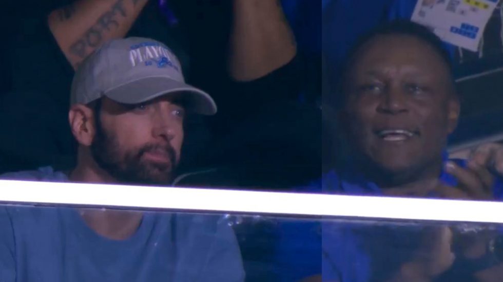 Detroit Legends Unite: Eminem & Barry Sanders Turn Up at Lions vs Bears Game!