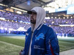 Eminem Closes in on YouTube No.1 Spot in the UK Eminem & Jack White, Detroit Lions Thanksgiving Halftime Show, 11/27/2025 (Photo Credit: Jeremy Deputat)